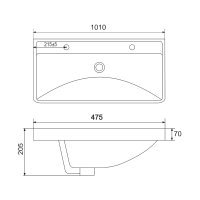 Mereo Nábytkové dvojumyvadlo, 101x47,5x20,5 cm, keramické, bílé