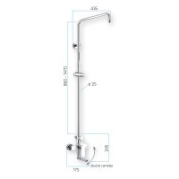 Mereo Vanová baterie s talířovou hranatou slim sprchou, 200x200mm, nerez