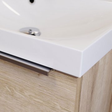 Mereo Mailo, koupelnová skříňka s umyvadlem z litého mramoru 81 cm, chrom madlo