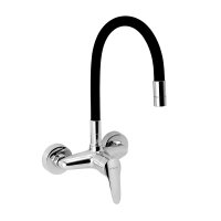 Dřezová baterie s elastickým ramenem 150 mm, černá-chrom, 94480,0C