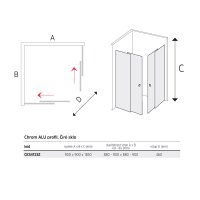 Mereo Sprchový kout, Kora Lite, čtverec, zasunovací, 90x90 cm,  chrom ALU, sklo Čiré