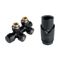 Sada na otopná tělesa se středovým připojením, rohová, černá, ZTD30BL