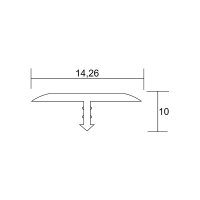Dělící lišta T komaxit černý, 14 mm, 250 cm