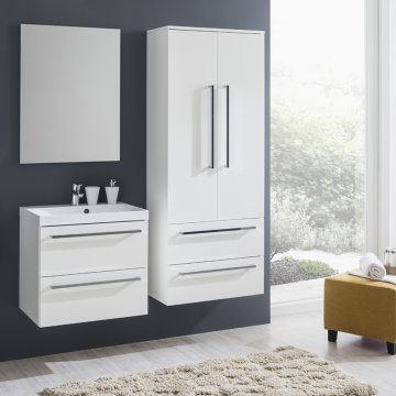 Mereo Bino koupelnová skříňka horní, 63 cm, pravá, bílá, bílá/dub