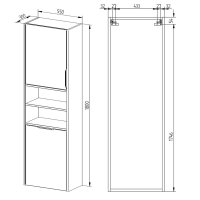 Mereo Vigo, koupelnová skříňka vysoká s košem, 180 cm