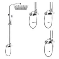 Mereo Sprchová baterie s talířovou hranatou slim sprchou 300x300 mm, nerez