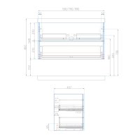 Mereo Siena, koupelnová skříňka s keramickym umyvadlem 81 cm
