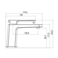 Mereo Umyvadlová stojánková baterie, Mada, bez výpusti, chrom