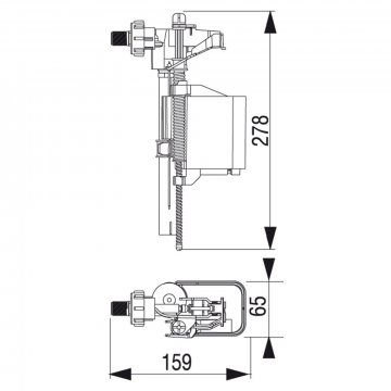 Mereo Napoštěcí boční ventil pro podomítkové nádrže Mereo