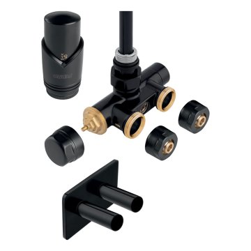 Rohová termostatická sada pro jednobodové připojení, černá, ZTT30BL