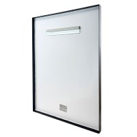Mereo Zrcadlo hranaté, 60x80 cm, černý rám, instalace pouze na výšku