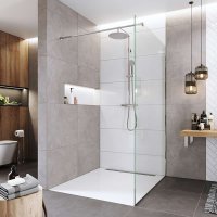 Mereo Sprchová stěna WALK IN, Novea, chrom ALU, sklo Čiré