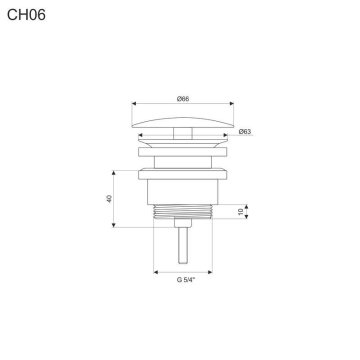 Mereo Výpusť neuzavírací celokovová bez přepadu s bílým keramickým vrškem, pochrom. mosaz, ø 5/4"