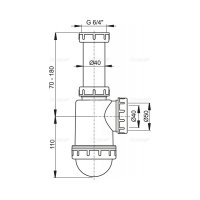 Alcaplast dřezový sifon s převlečnou maticí, A443