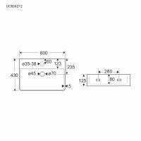 Mereo Umyvadlo na desku i zavěšení s přepadem, 600x430x125 mm, keramické - pro zaslání na paletě