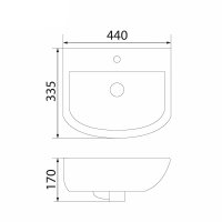 Mereo Keramické umyvadlo 44 cm