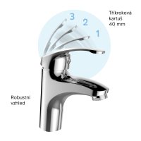 Mereo Dřezová nástěnná baterie, Sonáta  s ramínkem plochým rovným 300 mm, chrom