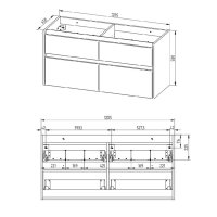 Mereo Opto, koupelnová skříňka s umyvadlem z litého mramoru 121 cm