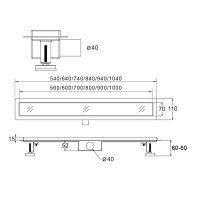 Mereo Odtokový sprchový žlab WAVE