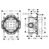 Hansgrohe iBox základní podomítkové těleso, universal, 01800180