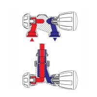 Giacominni termostatický ventil, rohový dvoucestný, R357BX062