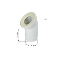 WC univerzální odtokové koleno DN 100/D 110, 45°, šikmé