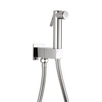 Nástěnný ventil s ruční bidetovou sprškou a bezpečnostní pojistkou,hranatý,chrom