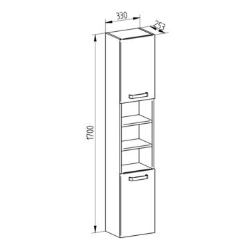Mereo Leny, koupelnová skříňka vysoká 170 cm, bílá, levá - aktuální náhradou je produkt CN814N