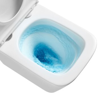 Mereo WC set - Smart flush rimless WC hranaté, modul pro sádrokarton, bílé hranaté tlačítko