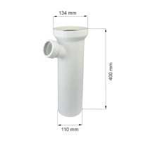 Připojovací kus DN 100/D 110, 400 mm, s odbočkou DN40, 6/4", přímý
