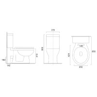 Mereo WC kombi, RIMLESS, zadní odpad s armaturou