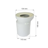 Připojovací kus DN 100/D 110, 155 mm, s excentrickým hrdlem, ø 110 mm