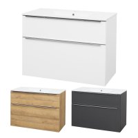 Mereo Mailo, koupelnová skříňka s keramickým umyvadlem 101 cm, chrom madlo