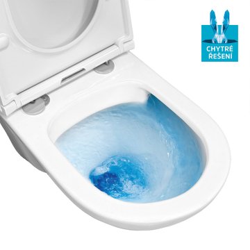 Mereo WC závěsné, RIMLESS, 530x355x360, keramické, vč. sedátka CSS124