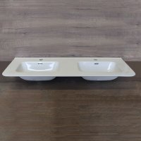 Mereo Nábytkové dvojumyvadlo SLIM, 121x46,5x17 cm, keramické, bílé