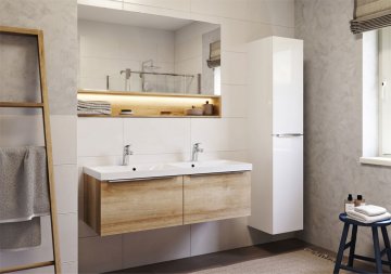 Mereo Mailo, koupelnová skříňka vysoká 170 cm, chrom madlo
