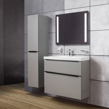 Mereo Mailo, koupelnová skříňka s keramickým umyvadlem 81 cm, černé madlo