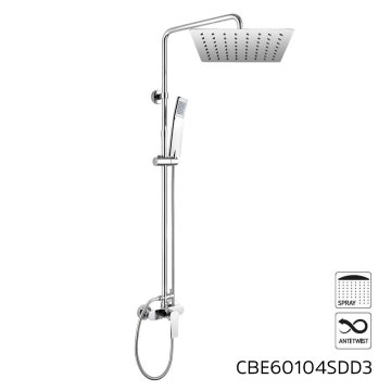 Mereo Sprchová baterie s talířovou hranatou slim sprchou 300x300 mm, nerez