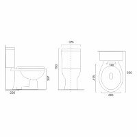 Mereo WC kombi, RIMLESS, spodní odpad s armaturou