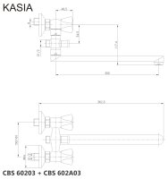 Mereo Nástěnná baterie do byt. jádra, Kasia, s ramínkem 300 mm, bez příslušenství, chrom