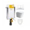 Mereo WC set - Rimless WC hranaté, modul pro zazdění, bílé hranaté tlačítko
