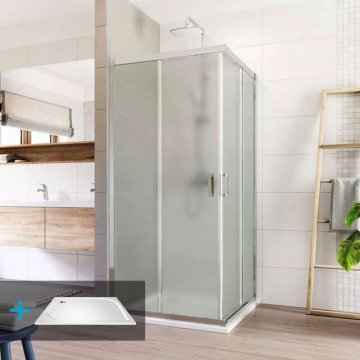 Mereo Sprchový kout, LIMA, čtverec, chrom ALU, vanička, sklo Point