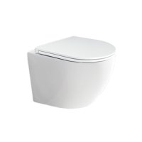 Mereo WC set - Rimless WC oblé, modul pro sádrokarton, bílé oválné tlačítko