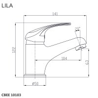 Mereo Umyvadlová stojánková baterie vyšší, Lila, bez výpusti, chrom