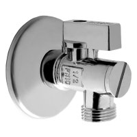 Klum Kohout rohový, s filtrem a růžicí,  pochr. mosaz, 1/2"x1/2"