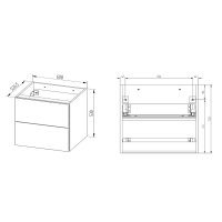 Mereo Ponte, koupelnová skříňka 61 cm