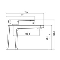 Mereo Umyvadlová stojánková baterie, Mada, bez výpusti, chrom,  s vyšší pákou