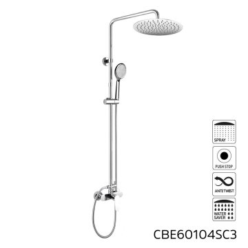 Mereo Sprchová baterie s talířovou kulatou slim sprchou ø 300 mm, nerez