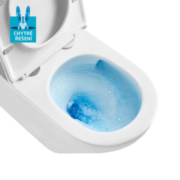 Mereo WC kombi, vario odpad, kapotované, Smart Flush RIMLESS, keramické vč. sedátka