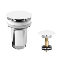 Mereo Výpusť uzavírací CLIC-CLAC, celokovová s přepadem, pochromovaná mosaz, ø 5/4", vytahovací